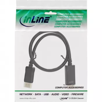 Καλώδιο μετατροπέα DisplayPort σε HDMI InLine 17187I 4K/60Hz μαύρο 0,3 m