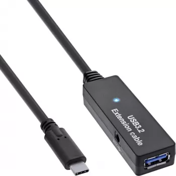 Ενεργή προέκταση InLine USB 3.2 Gen.1, βύσμα USB-C αρσενικό σε υποδοχή USB-A θηλυκή, 5 m