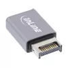 Προσαρμογέας InLine USB 3.2, εσωτερικό βύσμα μπροστινού πάνελ USB-E αρσενικό σε υποδοχή USB-C θηλυκή