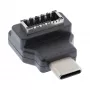 Προσαρμογέας InLine USB 3.2, βύσμα USB-C αρσενικό σε εσωτερική υποδοχή μπροστινού πάνελ USB-E θηλυκή