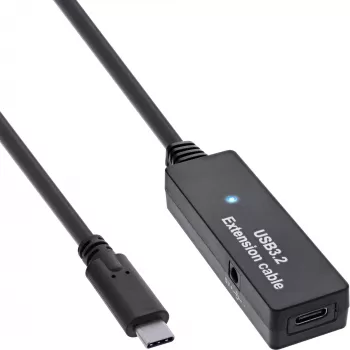 Ενεργή προέκταση InLine USB 3.2 Gen.1, βύσμα USB-C αρσενικό σε υποδοχή USB-C θηλυκή, 5m