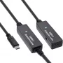 Ενεργή προέκταση InLine USB 3.2 Gen.1, βύσμα USB-C αρσενικό σε υποδοχή USB-C θηλυκή, 15 m
