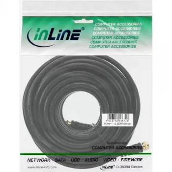 Καλώδιο SAT Premium InLine 69315P 15m διπλά θωρακισμένο 2x βύσμα F αρσενικό μαύρο