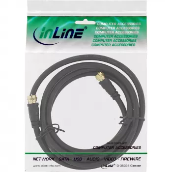 Καλώδιο SAT Premium InLine 2x θωρακισμένο 2x βύσμα F αρσενικό >85 dB μαύρο 5 m