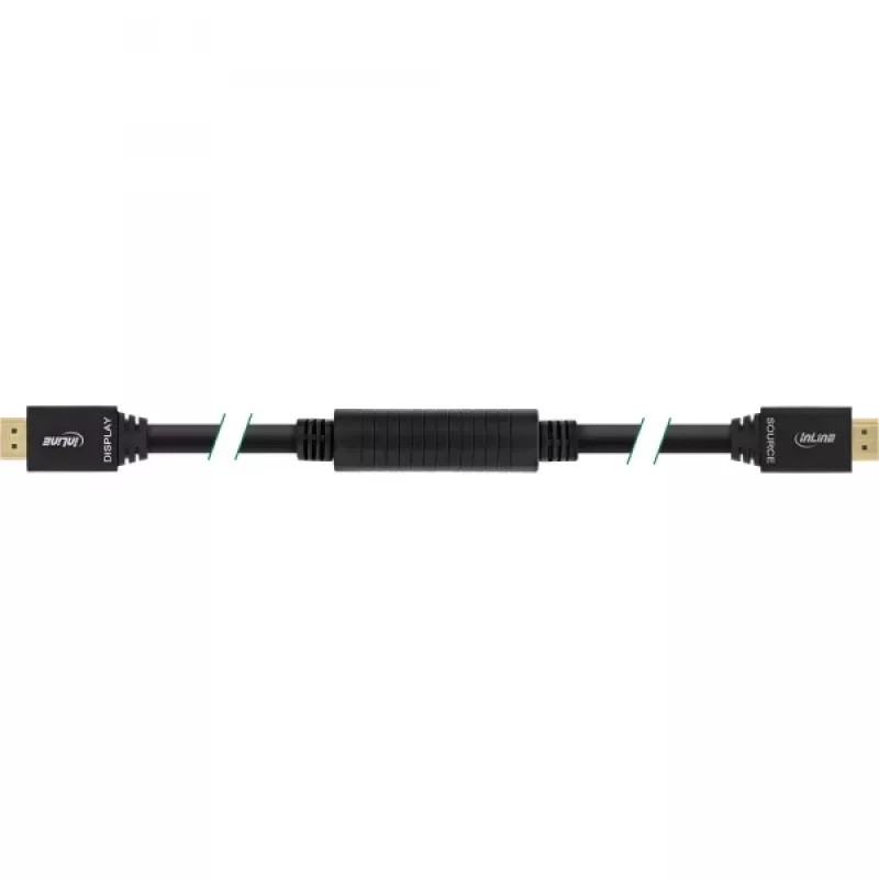 InLine, ενεργό καλώδιο High Speed HDMI με Ethernet, M/M, μαύρο, επιχρυσωμένες επαφές, 30 m