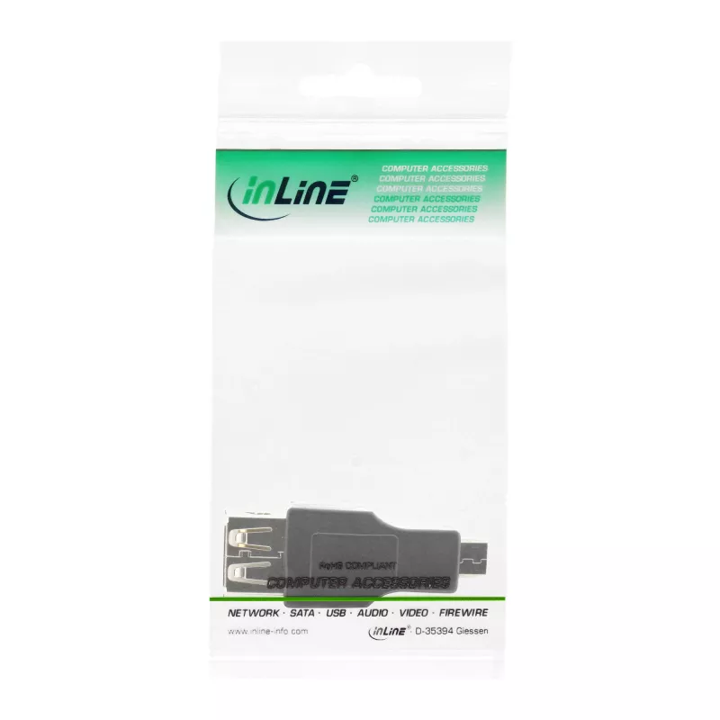 Προσαρμογέας InLine Micro USB OTG βύσμα Micro-B αρσενικό σε υποδοχή USB A θηλυκή