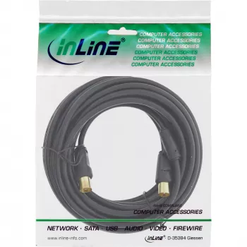 InLine Καλώδιο κεραίας 2x θωρακισμένο >85dB μαύρο 2m