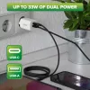 InLine Τροφοδοτικό USB, φορτιστής, USB-A + USB Type-C, 33W, PD + QC