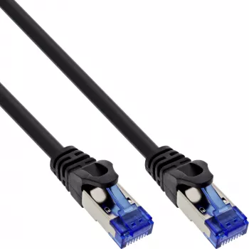 InLine Καλώδιο patch θωρακισμένο, U/FTP, Cat.6A, μαύρο, 25m