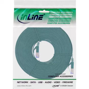InLine Επίπεδο καλώδιο patch, U/FTP, Cat.6A, πράσινο, 5m, 5 m, Cat6a, U/FTP (STP), RJ-45, RJ-45, πράσινο