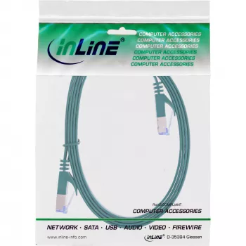 InLine Επίπεδο καλώδιο patch, U/FTP, Cat.6A, πράσινο, 0,5 m