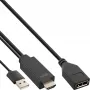 InLine Καλώδιο μετατροπέα HDMI αρσενικό σε DisplayPort υποδοχή θηλυκή, 4K, μαύρο/χρυσό, 0,3 m