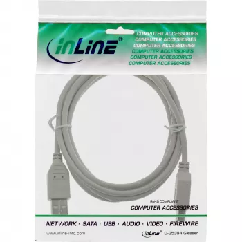 Καλώδιο επέκτασης USB 2.0 Type-A αρσενικό/θηλυκό InLine 34618X μπεζ 1,8 m
