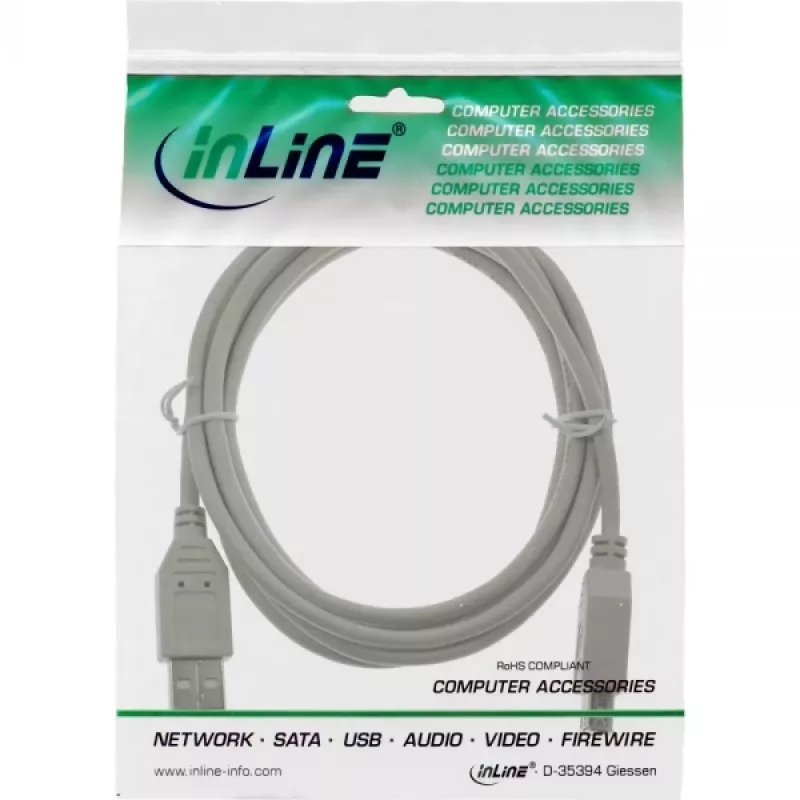 Καλώδιο επέκτασης USB 2.0 Type-A αρσενικό/θηλυκό InLine 34633 μπεζ 0,3m