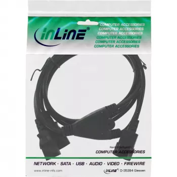 InLine Καλώδιο τροφοδοσίας Y βύσμα Schuko 1x IEC-C14 σε 2x IEC-C13 1,8 m