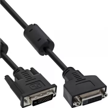 InLine καλώδιο DVI-D 24+1 αρσενικό/θηλυκό, Dual Link, 2 πυρήνες φερρίτη, 5 m