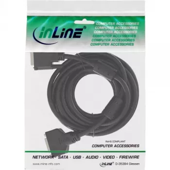 InLine καλώδιο DVI-D 24+1 αρσενικό/θηλυκό, Dual Link, 2 πυρήνες φερρίτη, 5 m