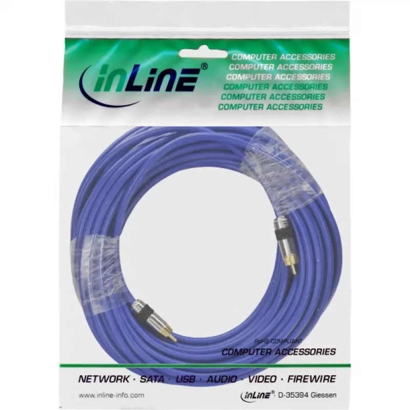 InLine Premium καλώδιο ήχου RCA 1x αρσενικό RCA / αρσενικό επιχρυσωμένο 20m