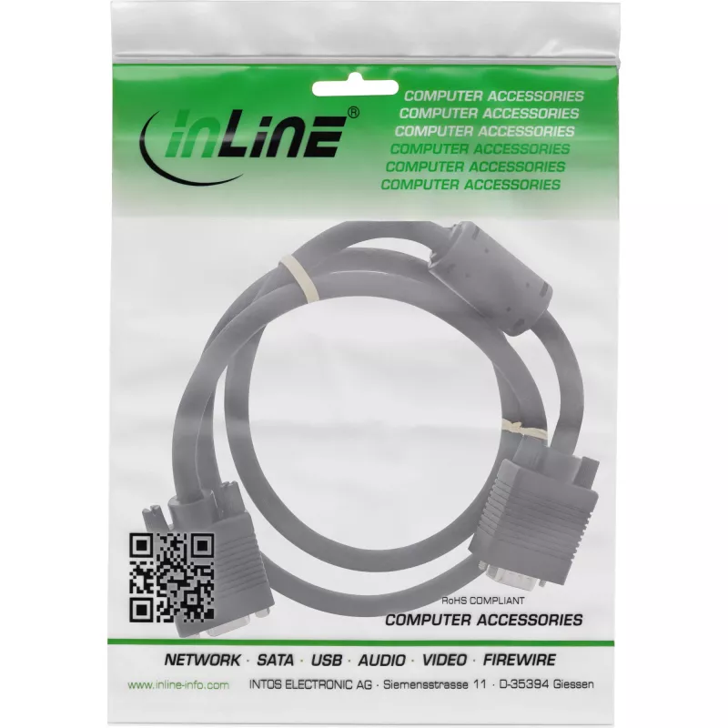 InLine καλώδιο επέκτασης S-VGA 15HD αρσενικό/θηλυκό μαύρο 3m