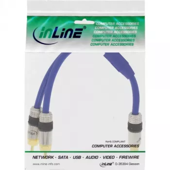 InLine καλώδιο RCA Y Premium 1x θηλυκό RCA / 2x αρσενικό RCA επιχρυσωμένο 0,25m