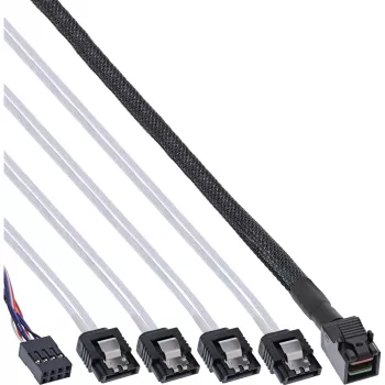 InLine καλώδιο Mini SAS HD SFF-8643 σε 4x SATA + Sideband 0,5m