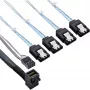 InLine καλώδιο Mini SAS HD SFF-8643 γωνιακό σε 4x SATA + Sideband 1 m