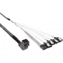 InLine καλώδιο Mini SAS HD SFF-8643 γωνιακό σε 4x SATA + Sideband 0,5 m