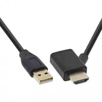 InLine HDMI Adapter M/M με USB-A Power-Injektor 0,5 m