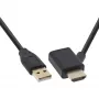 InLine HDMI Adapter M/M με USB-A Power-Injektor 0,5 m