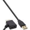 InLine HDMI Adapter M/M με USB-A Power-Injektor 0,5 m