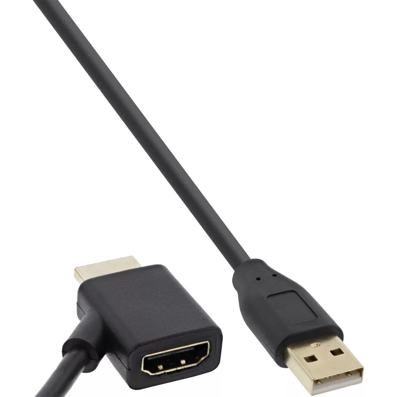 InLine HDMI Adapter M/M με USB-A Power-Injektor 0,5 m