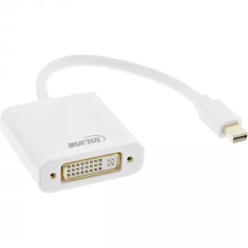 InLine Mini DisplayPort Βύσμα αρσενικό / DVI-D 24+1 Adapter Υποδοχή θηλυκή λευκό, 0,15m