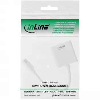 InLine Mini DisplayPort Βύσμα αρσενικό / DVI-D 24+1 Adapter Υποδοχή θηλυκή λευκό, 0,15m