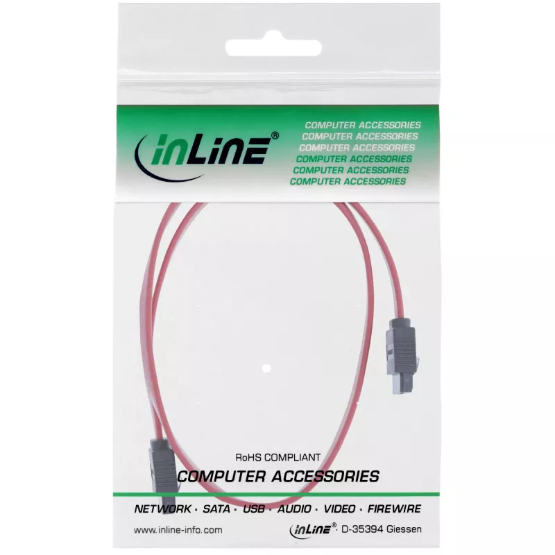 InLine Καλώδιο SATA 6Gb/s με Clips 0,75m