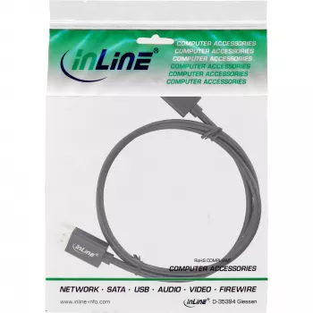 InLine Καλώδιο DisplayPort 1.4 λεπτό, 8K4K, μαύρο, επιχρυσωμένες επαφές, 1 m