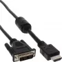 InLine καλώδιο HDMI-DVI 19-pin αρσενικό / 18+1 αρσενικό + πυρήνας φερίτη μαύρο 1m