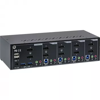 Επιτραπέζιος διακόπτης KVM InLine 63654I 4 θυρών Dual-Monitor DP 1.2 4K USB 3.0 ήχος