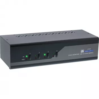 Επιτραπέζιος διακόπτης KVM InLine 62644I 4 θυρών Dual Monitor DP+HDMI 4K USB 3.0 ήχος