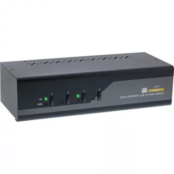 Επιτραπέζιος διακόπτης KVM InLine 62654I 4 θυρών Dual-Monitor HDMI 4K USB 3.0 ήχος