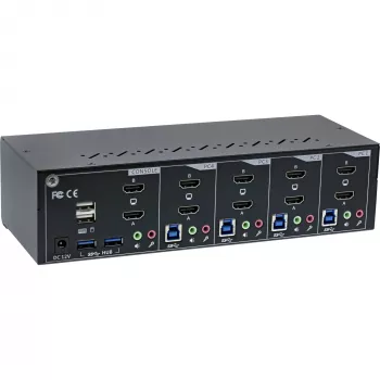 Επιτραπέζιος διακόπτης KVM InLine 62654I 4 θυρών Dual-Monitor HDMI 4K USB 3.0 ήχος