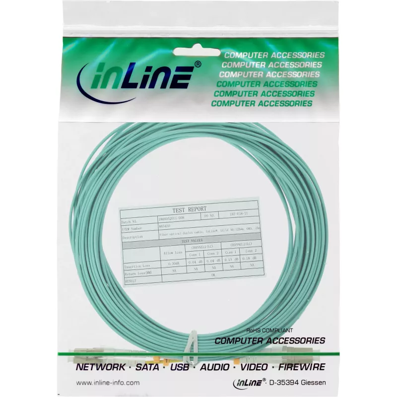 InLine καλώδιο οπτικών ινών duplex, LC/LC 50/125µm, OM3, 50m