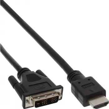 InLine καλώδιο HDMI-DVI βύσμα HDMI / βύσμα DVI 18+1 μαύρο 0,3 m