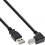 InLine καλώδιο USB 2.0 γωνιακό βύσμα Type A / βύσμα B, μαύρο, 0,3m