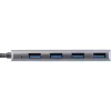 InLine Hub USB 3.2, USB-C σε 4x USB A 10 Gb/s, Αλουμίνιο, γκρι