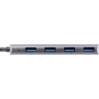 InLine Hub USB 3.2, USB-C σε 4x USB A 10 Gb/s, Αλουμίνιο, γκρι