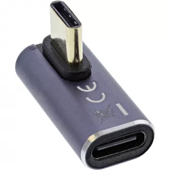InLine Προσαρμογέας USB4, Βύσμα/Υποδοχή USB-C κάθετα δεξιά/αριστερά με γωνία