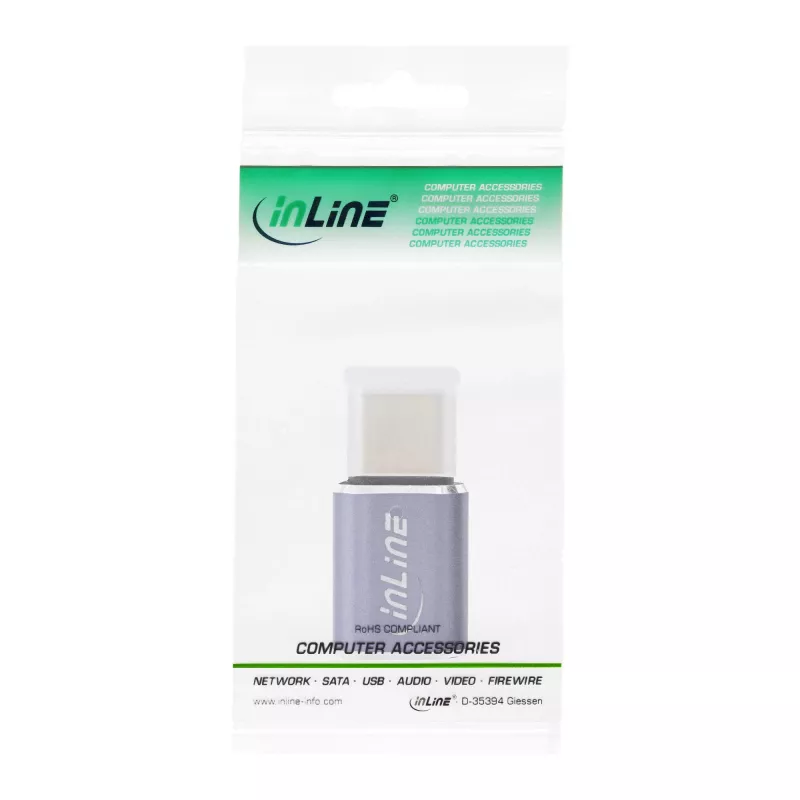 InLine Προσαρμογέας USB4 Βύσμα/Υποδοχή USB-C Αλουμίνιο γκρι 35900A
