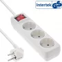 InLine Πολύπριζο 16433T 3 θέσεων Schutzkontakt CEE 7/3 με διακόπτη λευκό 3m