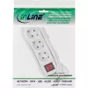 InLine Πολύπριζο, 3 θέσεων Schutzkontakt CEE 7/3, με διακόπτη, λευκό, 1,5 m