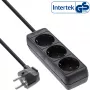 InLine Πολύπριζο InLine 3 θέσεων Schutzkontakt CEE 7/3 μαύρο 5m